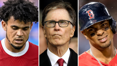 Luis Diaz, John W Henry and Xander Bogaerts