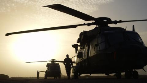 French military helicopter in Mali