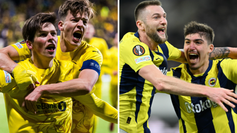 Bodo/Glimt and Fenerbahce celebrate