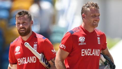 England's Jos Buttler and Phil Salt