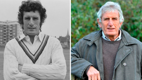 John Snow in his vintage Sussex days at Hove (left) in 1969 and a more up-to-date image of him five decades later