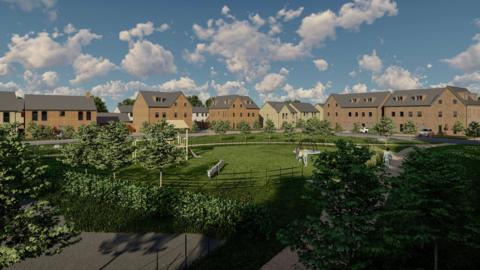 An artist's impression of the new homes in Radcliffe-on-Trent