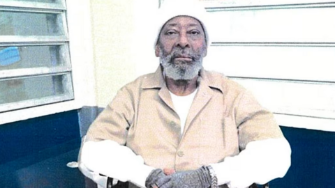 Charles Burton in a wheel chair