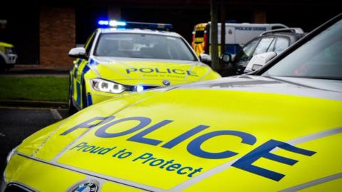 Stock image of two Northumbria Police cars. 