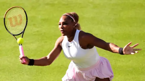 Serena Williams volleys