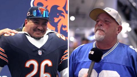 Splitscreen of two NFL fans