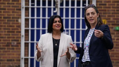 Justice Secretary Shabana Mahmood, with Governor Sarah Bott, during a visit to HMP Bedford in Harpur, Bedfordshire, ahead of announcing plans to address prison overcrowding amid fears jails will run out of space within weeks