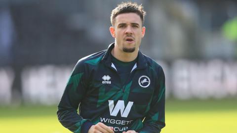 Millwall's Camiel Neghli warming-up before a game