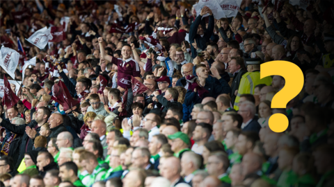 Celtic and Hearts fans at Hampden Park