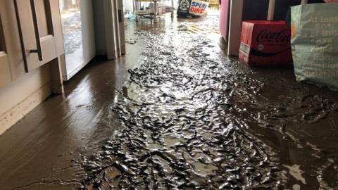 Homes in Rhydyfelin have been damaged by flooding