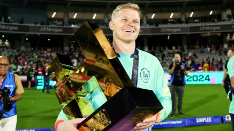 Sam Billings of Oval Invincibles celebrates winning The Hundred