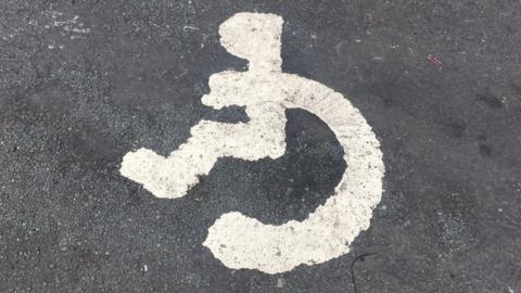 A fake disabled parking bay