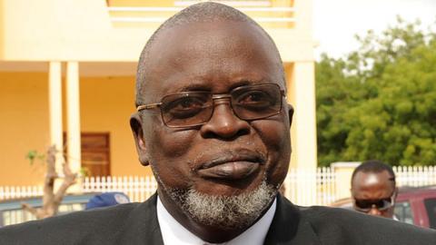 A file photo taken on July 26, 2009 shows Malam Bacai Sanha at a polling station in Bissau.