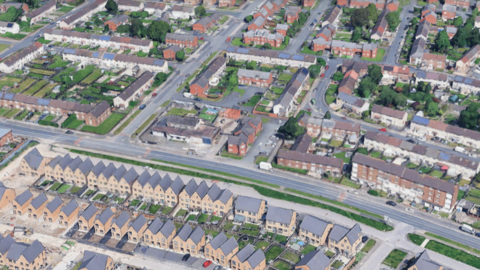 A computer generated 3D aerial shot of the Westvale area from Google Earth
