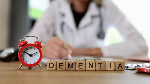 The word Dementia spelt on wooden blocks
