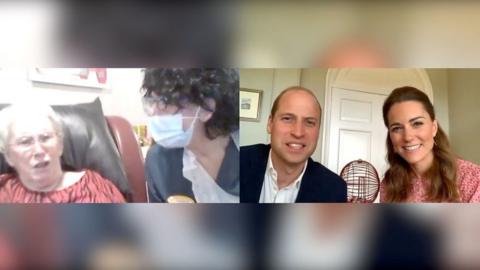 Duke and Duchess of Cambridge play bingo in a video call to a Cardiff care homel