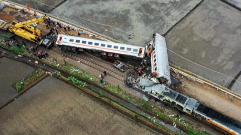 Train wreckage