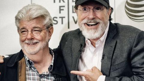 George Lucas and Stephen Colbert