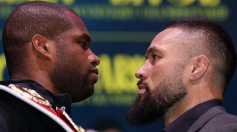 Daniel Dubois faces off with Joseph Parker at a news conference