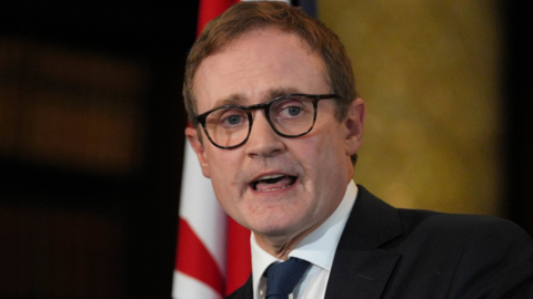 Conservative leadership hopeful Tom Tugendhat speaking at a Conservative Party leadership campaign event at the Royal Horseguards Hotel in Whitehall, Westminster