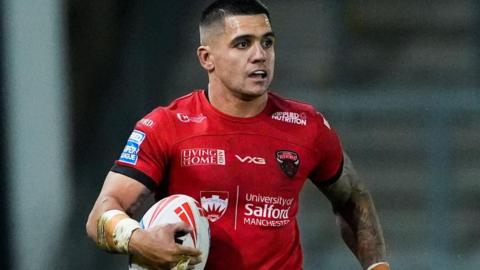Jayden Nikorima in action for Salford Red Devils