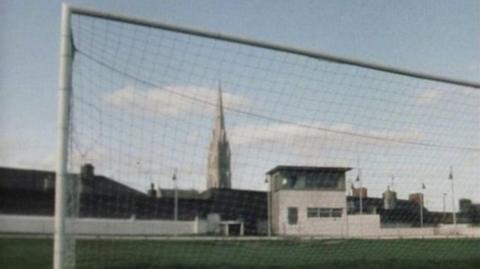 Football net at a playing field