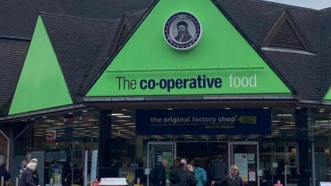 Clock on Belper Co-op