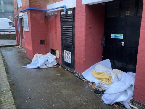 Beds of people rough sleeping