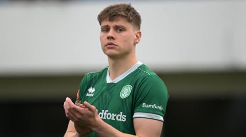 Ciaran McGuckin while on loan at Yeovil Town during 2024/25