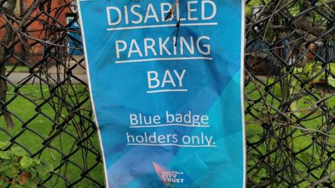 Disabled bay notice