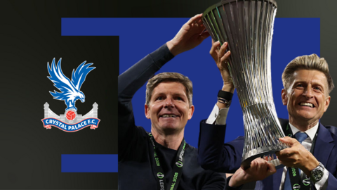 Glasner and Parish hold the Europa Conference League trophy