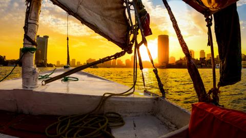 View from sailing boat on Nile