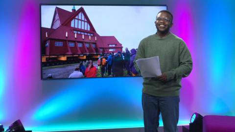 De-Graft on the Newsround set