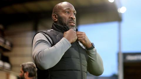 Darren Moore of Port Vale on the touchline