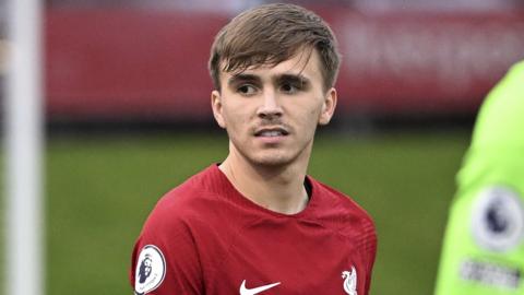 Liverpool left back James Norris, on loan at Tranmere in 2023-24