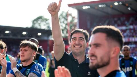 Head Coach Andoni Iraola of Bournemouth in his last game in charge 
