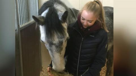 Penny the pony with owner Jasmine Price