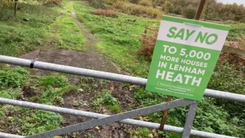 Sign placed by campaigners trying to stop housing developments at  Lenham 