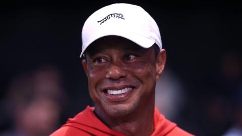 Tiger Woods smiles