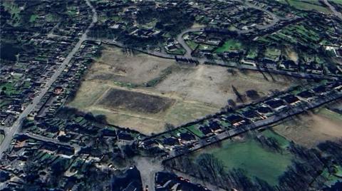 An aerial image of the former Glossopdale College site
