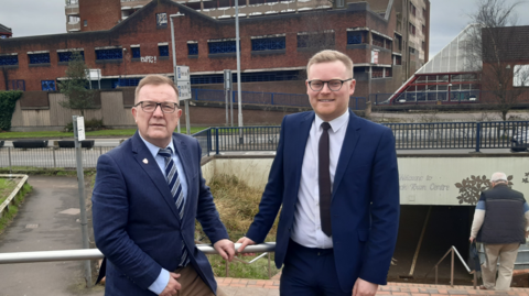 Council leader Tony Johnson and deputy leader Josh Newbury a