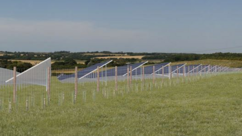 artist's impression of the proposed Barnfield Solar Farm