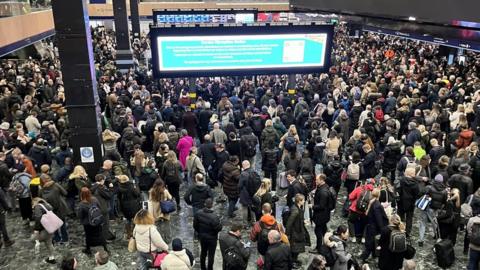 Passengers in Euston Station