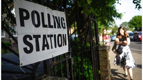 Polling station in May's European elections