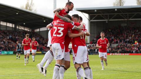 Wrexham players celebrate