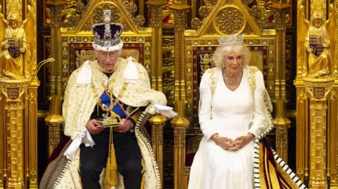 King Charles and Queen Camilla at the opening of Parliament 