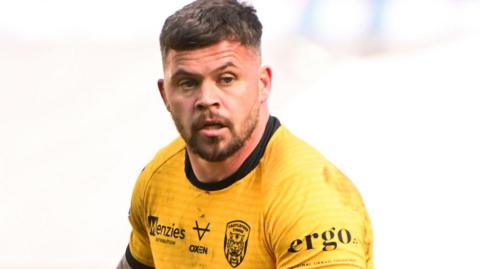 Liam Hood in Castleford Tigers' home yellow shirt 