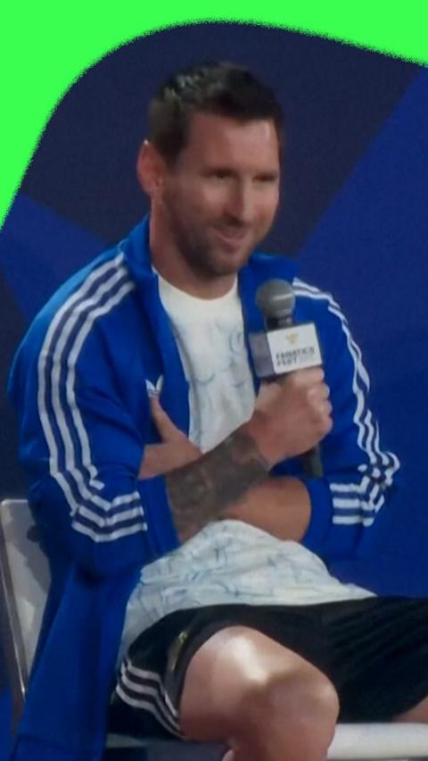 Lionel Messi in a news conference