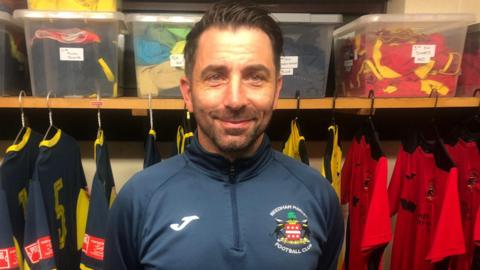 Kevin Horlock in the Needham Market changing room