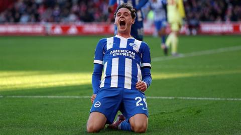 Maxim De Cuyper celebrates after scoring for Brighton
